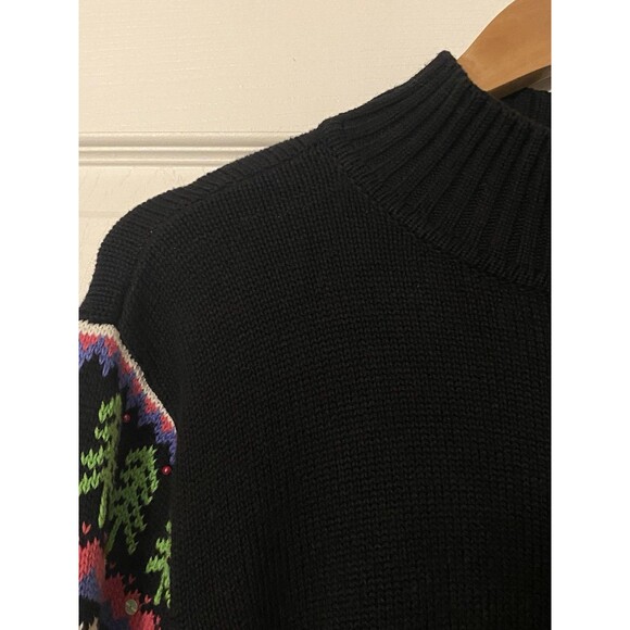 Quaker Factory Sweater full zip sequence beading snowflakes and trees size 2X - Picture 3 of 11